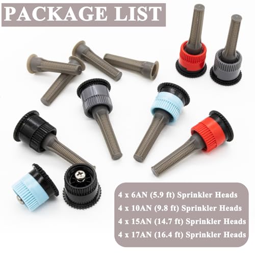 Replacement Variable Arc Nozzles for Hunter, RainBird, Orbit Pop-Up Sprinklers (6AN, 10AN, 15AN, 17AN)