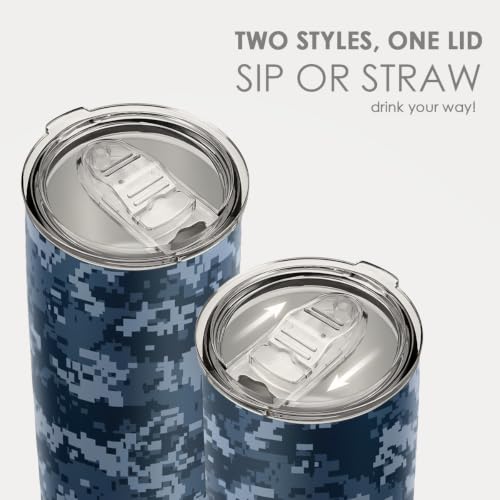 SANDJEST Camo Tumbler 20oz Stainless Steel Insulated, Camouflage Travel Coffee Cup, Gifts for Men Women, Hunting Lovers, Birthday Christmas by SANDJEST - Used condition - Image 5