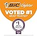 BIC Classic Lighter, Assorted Colors, 50-Count Tray, Up to 2x the Lights (Assortment of Colors May Vary)