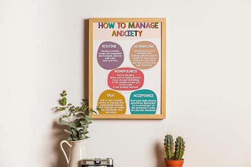 Gracehouse-Design-How-To-Manage-Anxiety-Poster-Mental-Health-Wall-Art-for-Classroom-11x17-School-Counselor-Poster-Therapy-Office-Decor-Inspirational-Posters-Positive-Quotes-Wall-Decor-Unframed