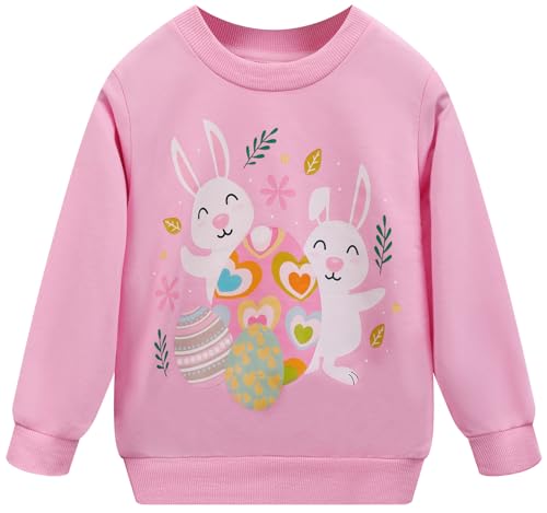 RETSUGO Toddler Baby Girls Sweatshirts Casual Pullover Crewneck Winter Long Sleeve Tops Shirts Clothes 3T-8T