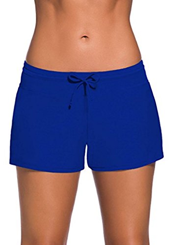 Image of Women Sports Summer Bottom Slit Swim Beach Board Shorts