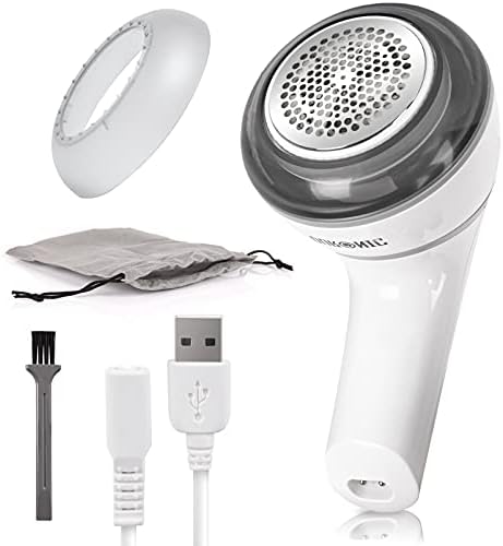 Duronic FS16USB golarka do tkanin | De-Bobbler | usuwa kłaczki i pompki z ubrań, zmywacz do pigułek i tkanin, obrotowy uchwyt, ładowanie USB, etui do przechowywania, ożyw stare swetry, płaszcze