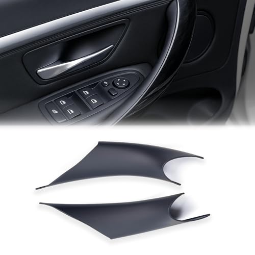 iCarPro Door Pull Cover for BMW F30 F32 Black 2PCS Kit