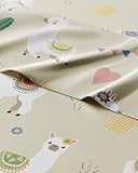 Kids Full Size Llama Bed Sheets - 4 Piece Alpaca Sheet Set - Cactus Themed Bedding - Ultra-Soft, Cute & Cozy - Comfy, Breathable & Machine Washable - Animal Bed Set for Boys, Girls, Teens & Toddlers