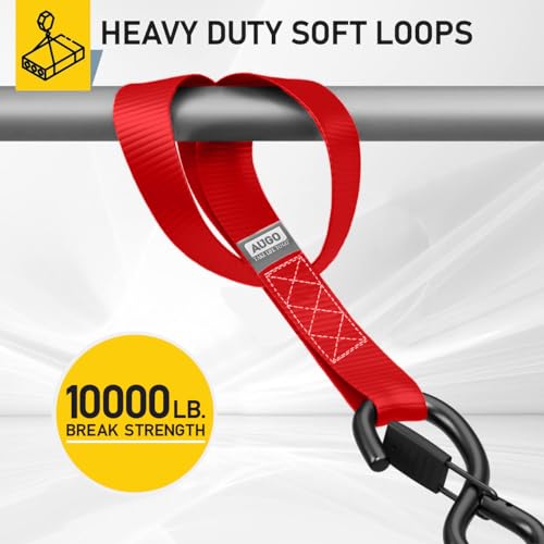 image for AUGO Heavy Duty Soft Loops –Pack of 6-1.5” x 17” Tie Down Anchor
