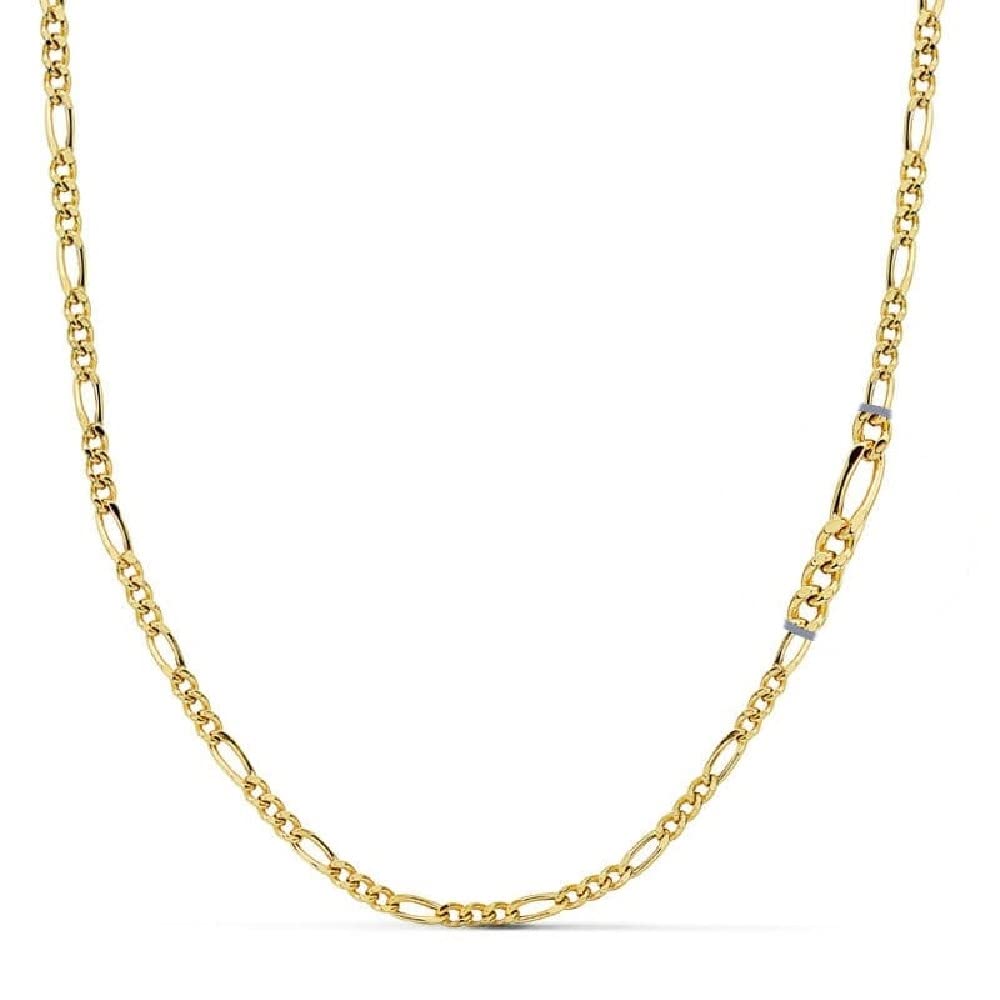 Gold Chain 18K unisex 45cm. Collegamento Hollow 3x1 2mm.