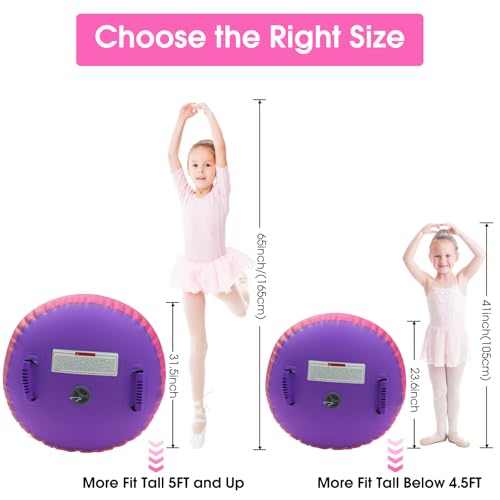 Gymnastics Air Barrel Roller Air Spot, Inflatable Tumbling Mat Tumble Track Gymnastic Equipment Balance Cylinder with Pump for Yoga Cheerleading Home Use Gym by LVAOSTT - Used condition - Image 2