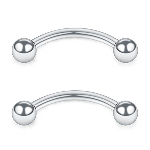 SCERRING 12PCS 16G Stainless Steel Curved Barbell Eyebrow Tragus Helix Ear Belly Lip Ring Body Piercing Jewelry3