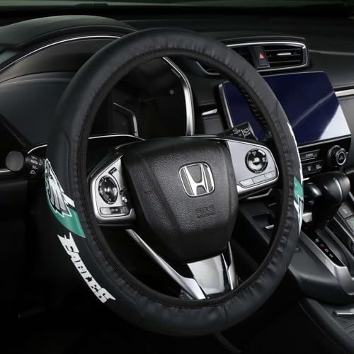 for Eagles Leather Steering Wheel Cover Car Accessories,Non-Slip, Elastic, for Men and Women, fit 14-15 Inch All Vehicle Steering Wheel Cover,Black