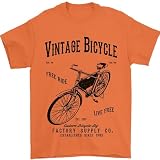 Camiseta de ciclismo vintage para hombre, 100% algodón, naranja, L