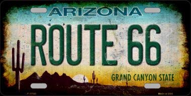 Smart Blonde Route 66 Arizona Novelty Metal License Plate LP-12503