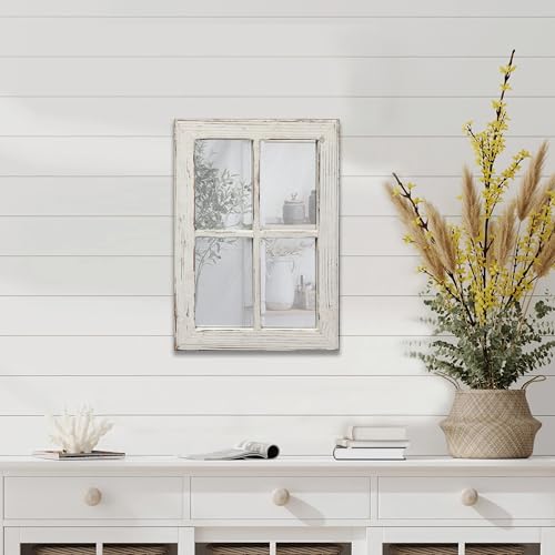 Sintosin Rustic Small Window Pane Mirror Wall Decor 11 x 16 inches