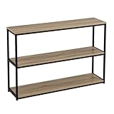 Bodenregal mit 3 Böden aus PB und Metall in Natur und Schwarz