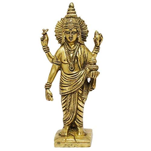 Aona Aone India Dhanvantari - The Physician Of Gods - Brass Statue, Height 7.5'' I Home Decor