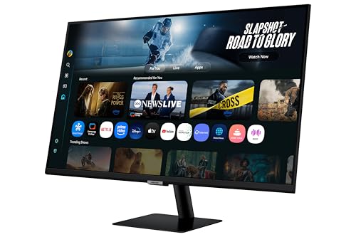 Image of Samsung 32 inch (80 cm) 4K M7 Vision AI Smart Monitor|UHD 3840 x 2160|Smart TV Experience with AI|Type-C|Apple AirPlay|Gaming Bar|Remote|Speakers|Wi-Fi|Bluetooth|AI Picture & Sound|LS32FM700UWXXL|Black