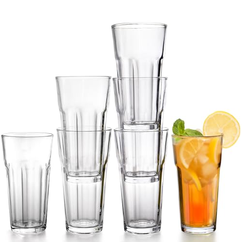 Yopay-Set-of-6-Drinking-Glasses-16oz-Thick-Tempered-Water-Glasses-Lead-Free-Highball-Pint-Clear-Iced-Hot-Tea-Glassware-for-Juice-Beer-Cocktails-Milkshake-Coke-Soda-Tumbler