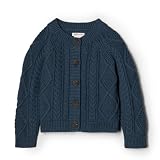 Amazon Essentials Baby_Boys Fisherman Cardigan Sweater, Dark Navy, 3-6 Months