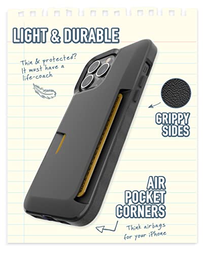 Image of Smartish iPhone 13 Pro Max Wallet Case - Wallet Slayer Vol. 1 [Slim + Protective] Credit Card Holder - Drop Tested Hidden Card Slot Cover Compatible with Apple iPhone 13 Pro Max - Black Tie Affair