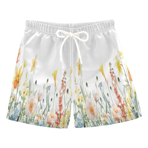 Boys Swim Trunks Toddler Swim Shorts Little Boys Swimwear Watercolor Soft Pale Bathing Suit Swimsuit Multi