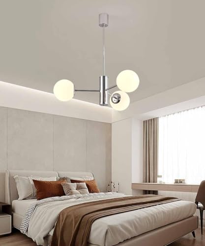 Lámpara colgante cromada para isla de cocina y dormitorio elegante