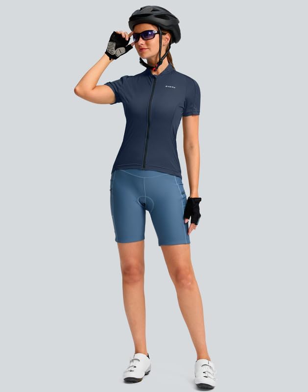 Women's Cycling Jersey Short Sleeve Bike Shirts Full Zipper Bicycle Biking Tops with Pockets Road Mountain Riding - Image 6