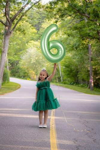 Image of 6 Balloon Numbers Birthday Decorations, 40In Sage-Green Balloons for Party | Eye-catching Appearance, Perfect Decorative Centerpieces, Convenient Self-sealing Structure, Widely for Various Occasions