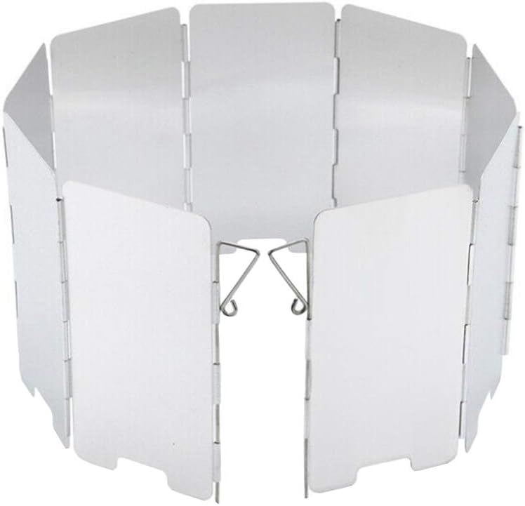 Mintice 9 Plate Foldable Burner Windshield Outdoor Camping Hiking Cooker Picnic BBQ Cooking Gas Stove Wind Screen Windproof Aluminum