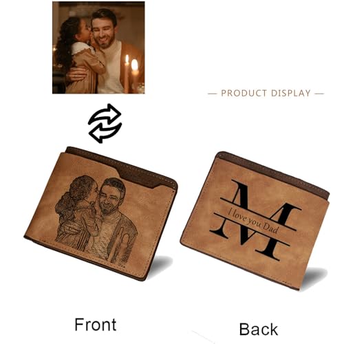 Personalized Gifts for Men - Personalized Customized Wallets for Dads and Sons with Engraved Names, Initials, Photo, Grandpa Christmas Leather Wallet, Boyfriend Birthday Wallet (Style 5)2