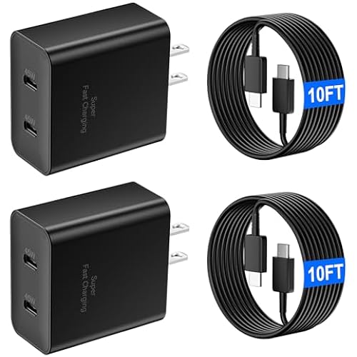 S26 S25 S24 S23 Fast Charger for Samsung Phone, 45W USB C Charger Android Chargers Type C Charger Fast Charging Block 10FT USB C Cable Cord for Samsung Galaxy S26/S25/S24/S23/S22/S21/S20 Ultra