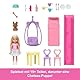 Barbie Chelsea Spielzeug-Puppenhaus mit über 15 Accessoires, das Pop-up-Haus erweitert Sich auf über 42 x 33 cm mit 5 Spielbereichen und Rutsche, mit Kleiner Puppe und Hund, JFW49