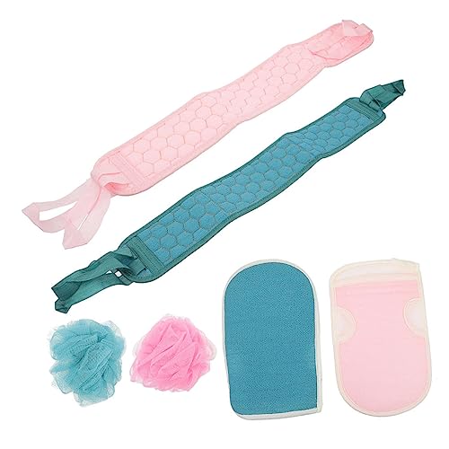POPETPOP Accesorios para Baño de Algodón con Guantes Bolas Exfoliantes y Tiras para Masajes Conjunto Grueso para Ducha Limpieza y Exfoliación Corporal Hogar y Viaje