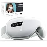 XJUGEZ Eye Massager with Heat, Compression＆Music, Electric Heated Eye Mask for Relax Eyes, Relieve Eyestrain & Dry Eyes, Birthday Gifts for Women/Men/Mom/Dad, White