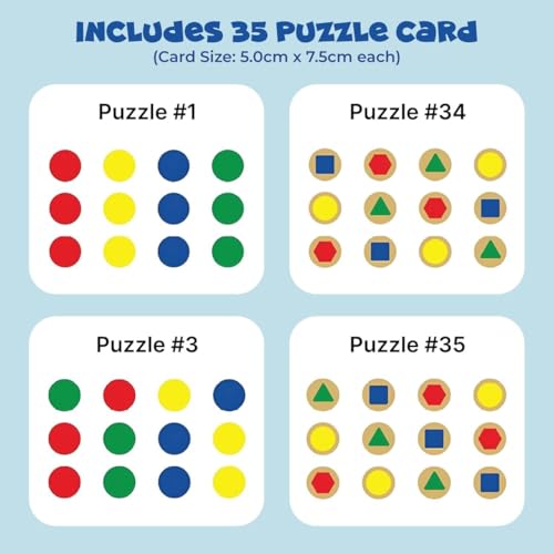 Image of PUZZL Montessori Wooden Slide Puzzle Game for Kids 3+ Years, Colour Coder & Shape Matching Toys, 35 Challenges, Birthday Gift for Kids, STEM Toys, Creative Educational Learning Toys
