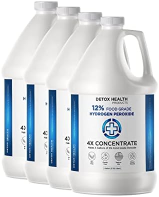12% Hydrogen Peroxide - 4 Gallon - Food Grade - H2O2 & Water - Made in USA - Detox Health Products