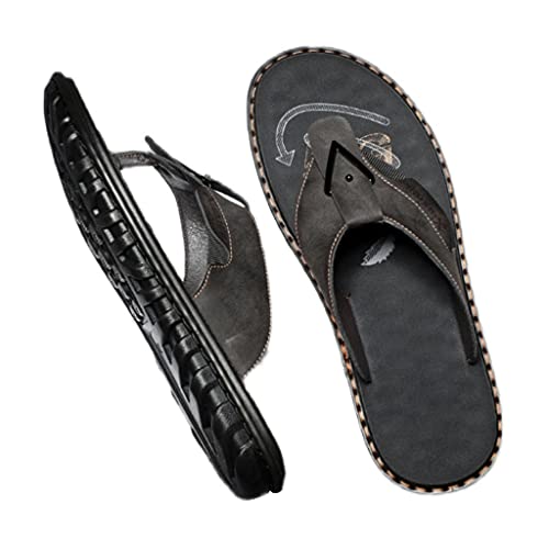 Non-Slip Flip Flops,Ultra-Soft Slippers Bathroom Non-Sli,Open Toe Soft Slippers, Non-Slip Massage Shower Spa Bath Pool Gym House Sandals For Indoor & Outdoor (Color : Black, Size : EUR42)