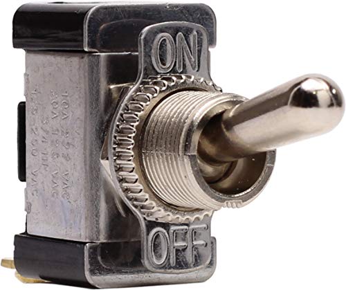 Fastronix Spst On-Off Heavy Duty Ac/Dc 20A Toggle Switch With Red Aircraft Safety Cover #TOP1