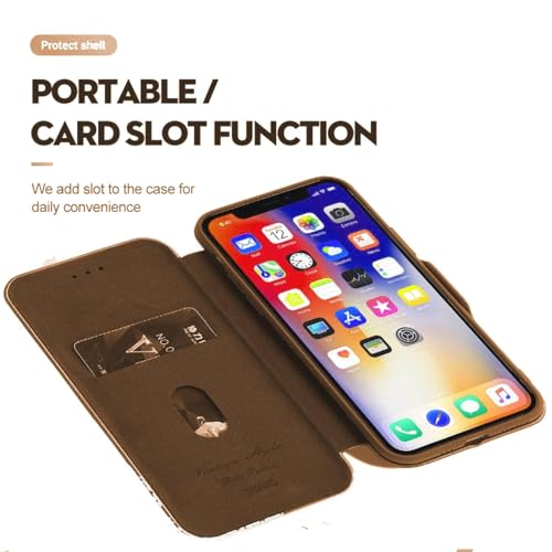 Image of Premium Vegan Leather Phone Cover with Card Slot - Slim, Durable, Privacy Protection, Kickstand Function, Elegant Flip Wallet Cases Compatible for Google Pixel 9A (Brown)
