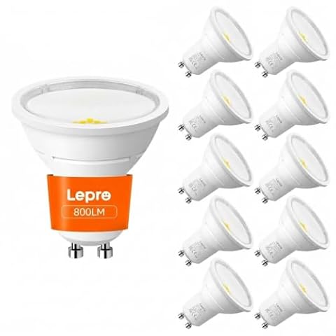 Lepro GU10 LED Bulbs, Warm White 2700K, 800LM Super Bright Spotlight,8W=65W