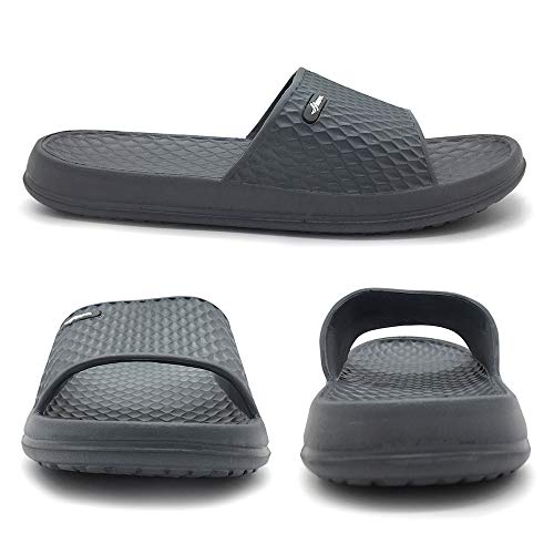 Image of FUNKYMONKEY Men's Shower Slides - Non Slip Quick Drying Sandals for Men - Lightweight Pool Beach Bathroom Slippers Indoor Outdoor