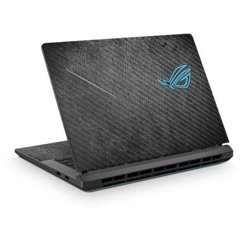 Carbon Fiber Laptop Skin Compatible with Asus ROG Strix G16 (2025) - Black Leather - Premium 3M Vinyl Protective Wrap Decal Cover - Easy to Apply | Crafted in the USA by MightySkins by Vision Signs & Graphics - Used condition - US$49.57