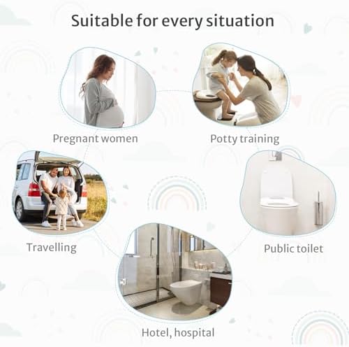 Blissful Diary 30 Pcs Toilet Seat Covers Disposable for Toddlers & Adults, Extra Large Waterproof, Portable Package for Travel, Kids Potty Training — view 5