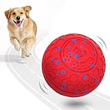 Fsitego Dog Balls: Interactive Dog Ball Auto Rolling - Interactive Dog Toys for Aggressive Chewers - Bouncy & Throwable, Type-C Rechargeable, Washable, for Small & Medium & Large Dogs – Red