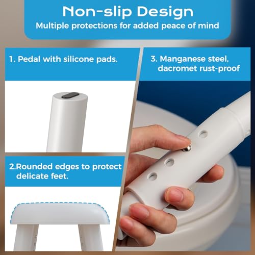 PENDEJATO Squatting Toilet Stool - Non Slip Toilet Poop Stool Squat for Adults/Kids/Elderly/Pregnant - 6" to 9" Adjustable Heights - Thicked Manganese Steel Feet - Improve Bathroom Posture and Comfort - Image 3