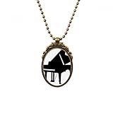 Material: latón envejecido. DIYTHINKER Piano Clásico Musical Instrumento Patrón de Latón Antiguo Collar Vintage Colgante Joyería Deluxe Regalo