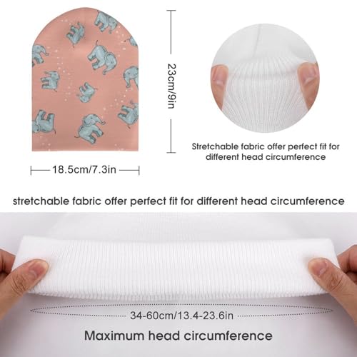 Cute Cartoon Elephant Pattern Kids Beanie Hat for for Girls Boys Children Cap Winter Knitted Chemo Cancer Headwear Accessories Gifts Decoration Black2