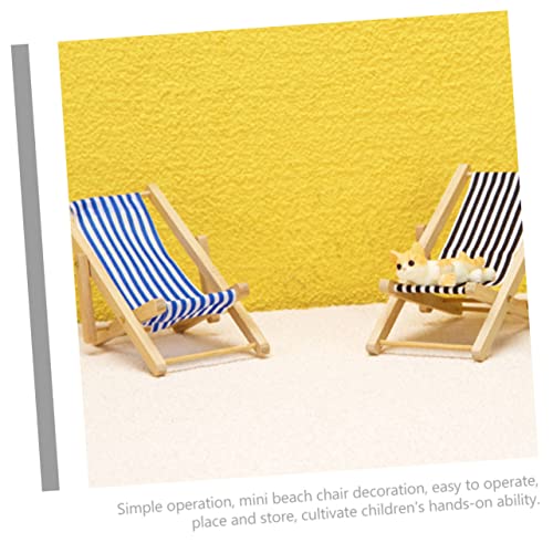 Didiseaon Home Decor 18 Pcs Beach Chair Model Foldable Beach Chair Wood Lounge Chair Chaise Longue Kids Toys #TOP3