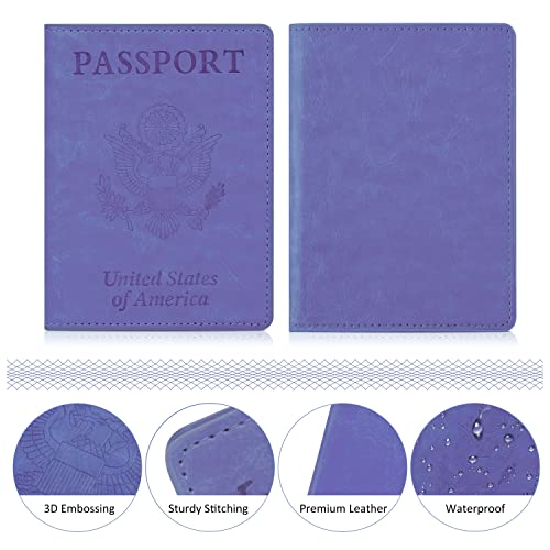 2 Pack Passport And Vaccine Card Holder Combo - Passport Holder With Vaccine Card Slot Waterproof, Synthetic Leather Passport Case Protector, Stylish Passport Holder With 3D Embossed Patterns, Ultra Slim Passport Covers For Men And Women #TOP3