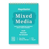 Mixed Media Sketchbook 7"x10" Multimedia Sketchbook, 30 Sheets Sketch Book