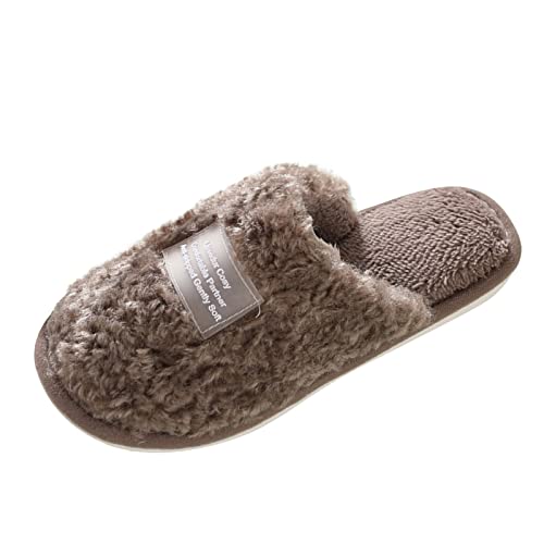 Sandalias De Moda Con Soporte Del Arco Hombres Zapatillas Otoño e Invierno Moda Cómodo Hogar Interior Cálido Fondo Grueso Suave Antideslizante Zapatilla Hombre Fantasía Rosa, café, 45 EU